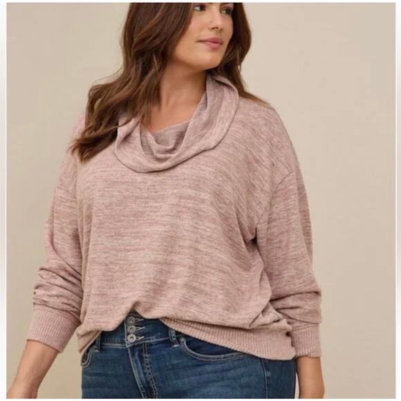 Torrid Super Soft Plush Cowl Neck Tunic Sweatshirt - Picture 1 of 7
